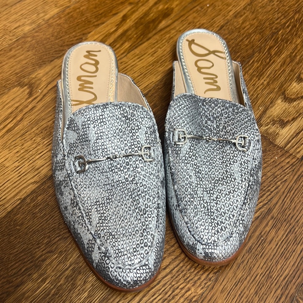 Sam Edelman Linnie Snake Print Slip On Loafer Mules Womens Size 8.5